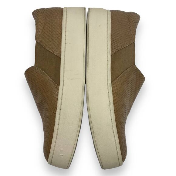 Vince Warren Slip-On sneakers ladies 8.5 Platform Snakeskin Embossed tan leather - Picture 6 of 11